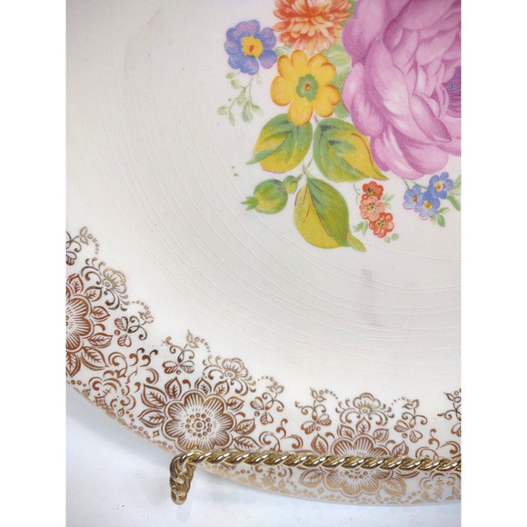 Vintage American Limoges Sebring PRIMERCO 12” Serving Platter Ohio USA 22K Gold - Picture 7 of 10